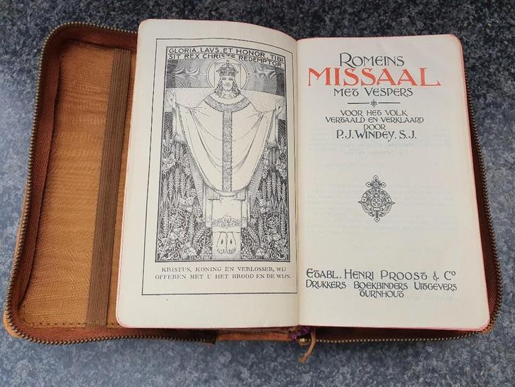Romeins missaal met Vespers 1947 - Vintage religieus boek, Collections, Religion, Comme neuf, Christianisme | Catholique, Livre