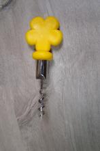 Kurkentrekker bloem geel  = wijnflesopener wijnopener 15cm, Ophalen of Verzenden, Nieuw, Inox of Chroom, Los bestek