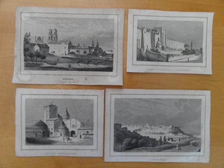 4 staalgravures door Eugène Nyon , dit le Jeune, Antiek en Kunst, Kunst | Etsen en Gravures, Verzenden