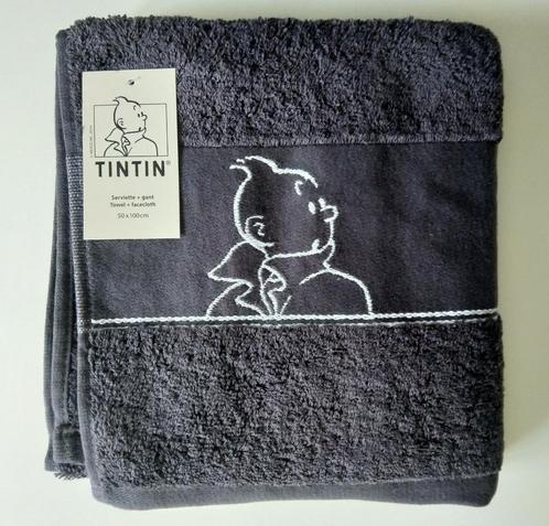 Essuie, serviette + gant Tintin Hergé 50 x 100 Neuf, Collections, Personnages de BD, Neuf, Vêtements, Tintin, Enlèvement ou Envoi