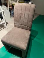 6 eetkamerstoelen op wieltjes, Ophalen, Gebruikt, Bruin, Stof