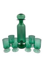Drankset uit groen glas, Huis en Inrichting, Glas of Glazen, -, -, Ophalen of Verzenden