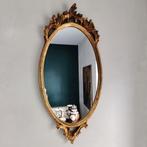 Miroir ovale en bois fini avec de la peinture dorée H65xL30, Antiquités & Art, Antiquités | Miroirs, Enlèvement