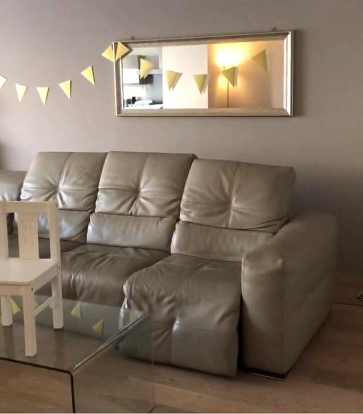 Lederen hoekzetel, Huis en Inrichting, Zetels | Complete zithoeken, Gebruikt, Leer, Ophalen