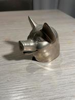 Varkenskop koper vernikkeld flesopener, Ophalen, Koper