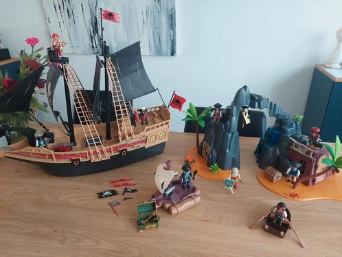 Playmobil Piratenset - Schip, Schateiland, 9 figuren, Kinderen en Baby's, Speelgoed | Playmobil, Gebruikt, Ophalen of Verzenden