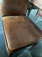 Vintage leder stoelen, Huis en Inrichting, Zetels | Voetbanken en poefs, Gebruikt, Ophalen