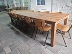 Stamtafel - boerentafel- abdijtafel 360 cm + 14 stoelen, Ophalen, Gebruikt