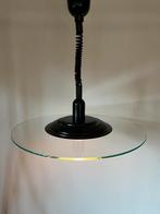 Vintage glazen ufo plafondlamp, Huis en Inrichting, Lampen | Hanglampen, Ophalen, Glas, Minder dan 50 cm, Design vintage space age retro modern