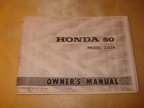 HONDA 50 Modèle Z50A Manuel du Propriétaire, Motos, Modes d'emploi & Notices d'utilisation, Honda, Enlèvement ou Envoi