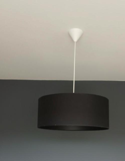 Suspension moderne noire ronde câble blanc, Huis en Inrichting, Lampen | Tafellampen, Zo goed als nieuw, Ophalen