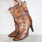 Mooie Leren Patrizia Pepe Laarsjes - s23 (Maat 40) € 85,-, Kleding | Dames, Schoenen, Bruin, Verzenden, Lage of Enkellaarzen, Zo goed als nieuw