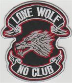 Lone Wolf No Club stoffen opstrijk patch embleem #7, Motoren, Verzenden
