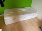 NORDLI bedframe 90x200 met opberglades, Huis en Inrichting, Ophalen, 90 cm, Eenpersoons, Wit