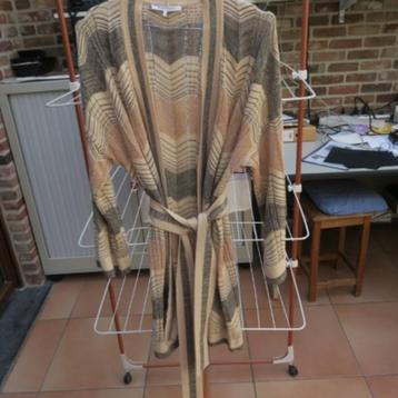 Lange gilet nieuw beige grijs strass knooplint Due Amanti  2 beschikbaar voor biedingen