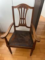 Antieken bureaustoel met lederen zitting, Antiek en Kunst, Ophalen