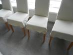 Stoelen met afneembare hoes (ecru) (4 stuks) -perfecte staat, Ophalen, Hout, Overige kleuren, Zo goed als nieuw