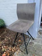 Barstoelen in Alcantara kleur muizengrijs, Huis en Inrichting, Barkrukken, Ophalen, Met voetsteun, 60 tot 90 cm, Gebruikt