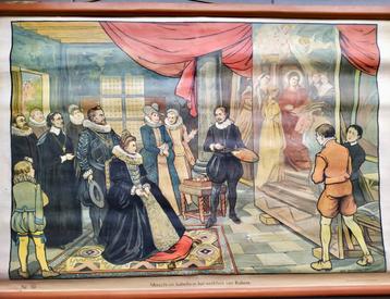 Oude schoolplaat Albrecht en Isabella in werkhuis van Rubens beschikbaar voor biedingen