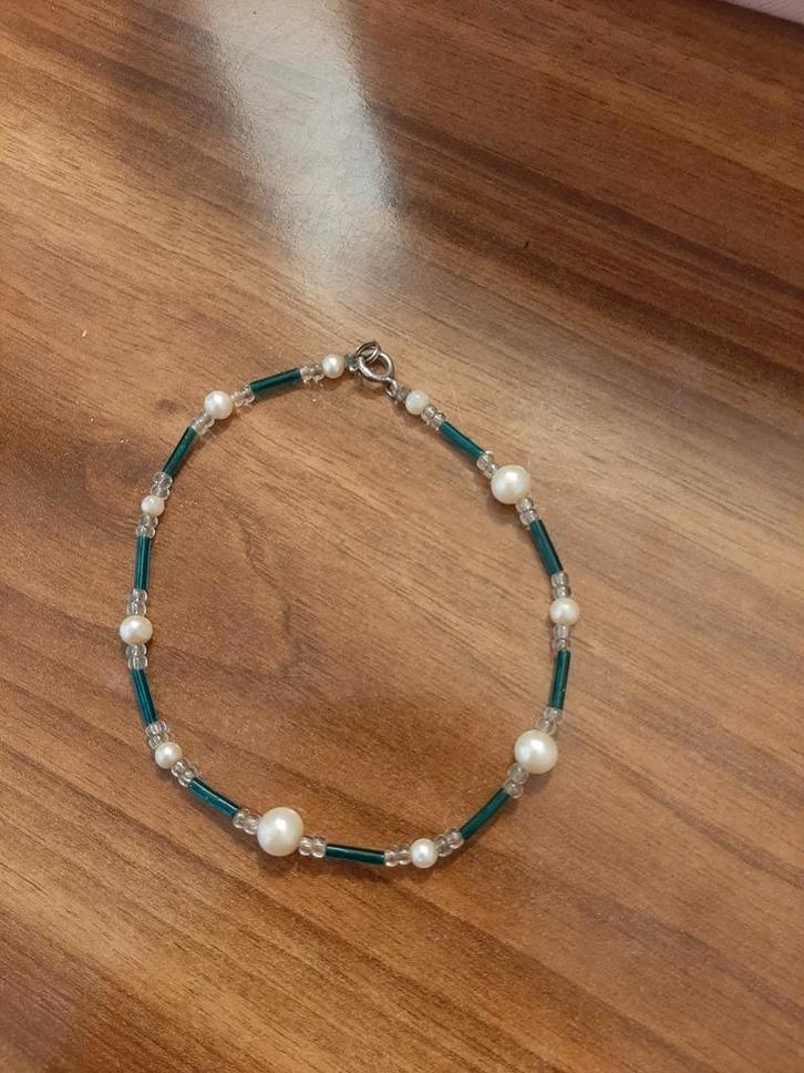 Bracelet de cheville de 24 cm avec perles et perles vertes, Bijoux, Sacs & Beauté, Bracelets pour cheville & Chaînes pour cheville