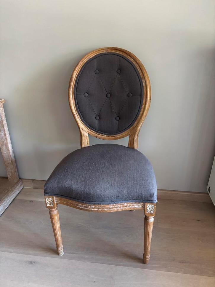 Landelijke eiken stoelen 2 stuks, Maison & Meubles, Chaises, Comme neuf, Bois, Tissus, Enlèvement