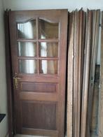 2 Vol eiken deur inclusief kozijnen en beslag - 1 met raam, Doe-het-zelf en Bouw, Deuren en Vliegenramen, Ophalen, Gebruikt, 80 tot 100 cm