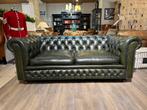 Originele zetel Vintage Chesterfield 3 zits bank groen, Antiek en Kunst, Ophalen of Verzenden