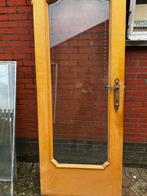 Eiken deuren met geslepen glas, 200 à 215 cm, Verre, Moins de 80 cm, Enlèvement