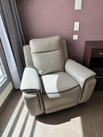 Fauteuil inclinable électrique en cuir, Enlèvement, Comme neuf