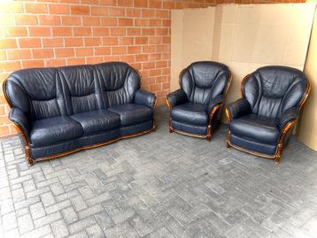 Leder salon / vintage - retro / 3+1+1 zit / ALS NIEUW ! beschikbaar voor biedingen