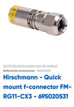 Hirschmann FM-RG11-CX3 10.5, Ophalen of Verzenden, Nieuw