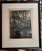 Ets gesigneerd Gustaaf Crommelinck Gent, Antiek en Kunst, Kunst | Etsen en Gravures, Ophalen