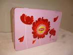 Boîte en fer rose et rouge au design floral rétro LIPTON, Enlèvement ou Envoi