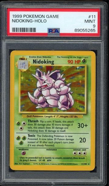 Nidoking Holo PSA 9 - 11/102 - Base Set 1999 beschikbaar voor biedingen
