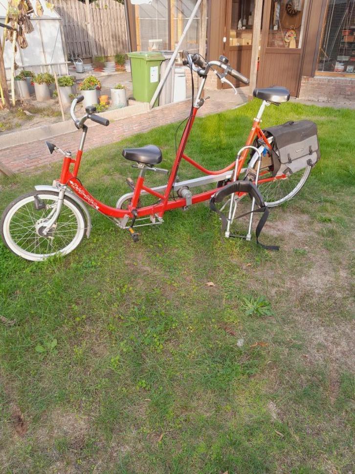 Tandem ouder kind, Fietsen en Brommers, Fietsen | Tandems, Gebruikt, Minder dan 10 versnellingen, 47 tot 51 cm, Ophalen