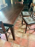 Koloniale tafel met zes stoelen., Koloniaal, Enlèvement, Utilisé, 4 à 6 chaises