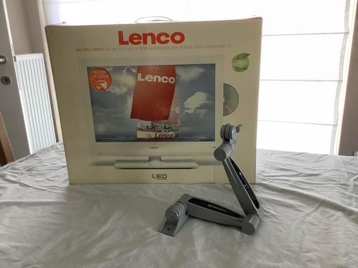 LED TV EN DVD speler in wit kleur met ophangbeugel., Audio, Tv en Foto, Televisiebeugels, Zo goed als nieuw, Ophalen