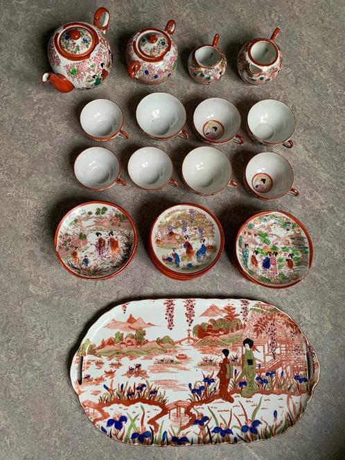 Japans Kutani porselein jaren 50, Antiek en Kunst, Antiek | Porselein, Ophalen of Verzenden