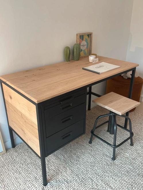 Eiken bureautafel met schuiven, Huis en Inrichting, Bureaus, Nieuw, Bureau, Ophalen
