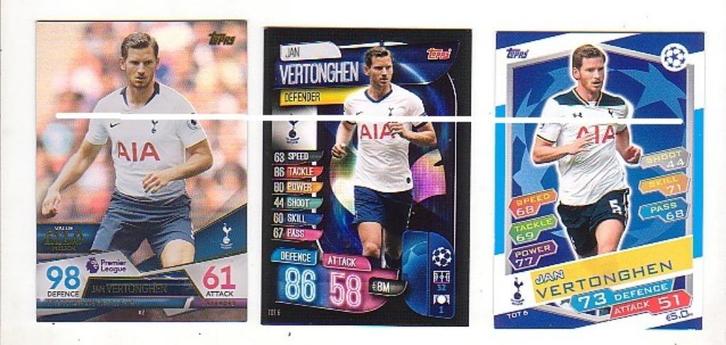 Tradingcards Match Attax / Jan Vertonghen / 3 stuks, Verzamelen, Sportartikelen en Voetbal, Nieuw, Spelerskaart, Verzenden