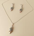 Dolce Luna Sieradenset – Oorbellen & Hanger Ketting, Ophalen, Met hanger, Beige, Nieuw