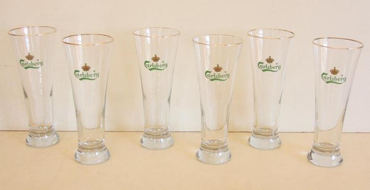 Oude Bierglazen / Wieze, Lamot, Carlsberg, Stout / Jaren 60, Verzamelen, Glas en Drinkglazen, Zo goed als nieuw, Bierglas, Ophalen of Verzenden