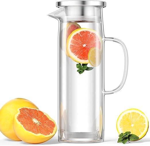 carafe à eau en verre avec couvercle | 1,5 litre | Nouveau, Collections, Verres & Petits Verres, Neuf, Autres types, Envoi