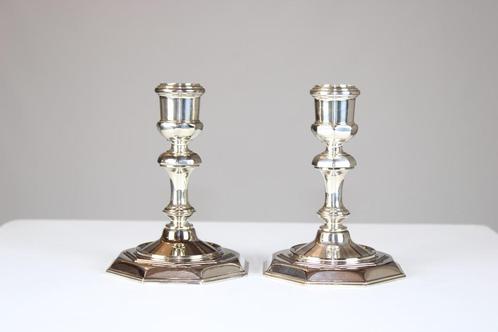verzilverde kandelaars, Huis en Inrichting, Woonaccessoires | Kandelaars en Kaarsen, Gebruikt, Kandelaar, Minder dan 25 cm, Zilver