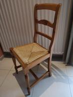 Zes grenen stoelen met rieten zitting, Brun, Enlèvement, Grenen met rieten zitting, Osier ou Rotin
