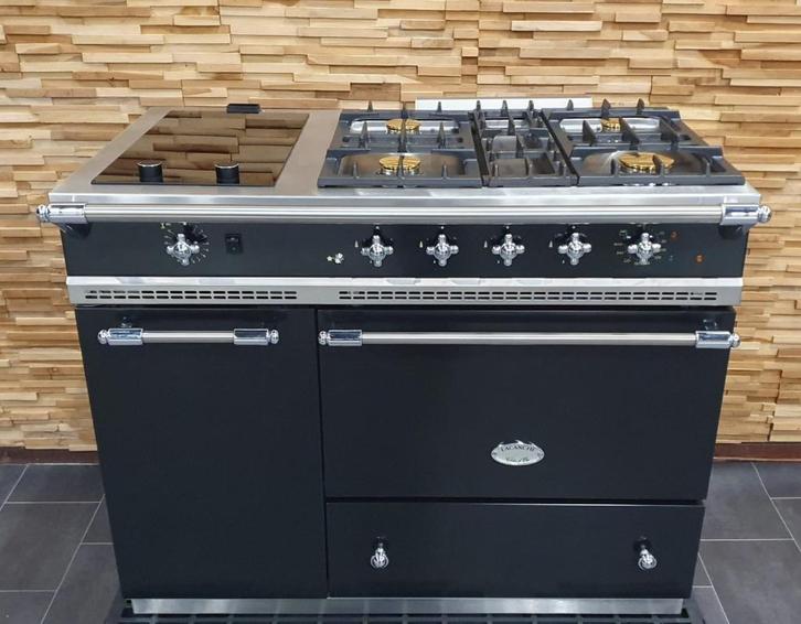 🔥Luxe Lacanche Fornuis 110cm zwart + rvs 2x INDUCTIE 4 pits, Elektronische apparatuur, Fornuizen, Zo goed als nieuw, Vrijstaand