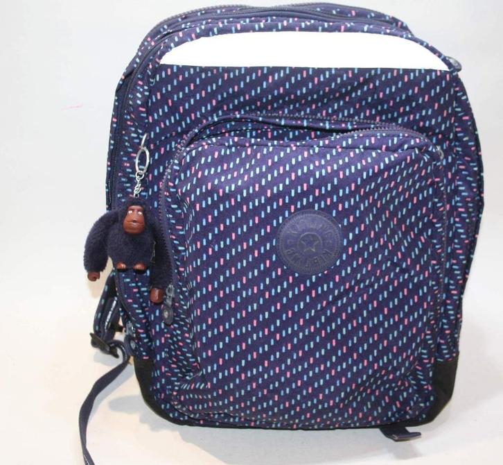 Kipling College Up rugzak met 3 vakken met rits +aapje TOP, Handtassen en Accessoires, Tassen | Schooltassen, Gebruikt, Rugtas
