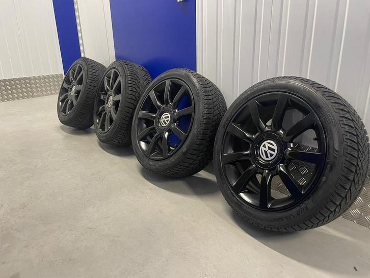 Nuvolari 18 inch Velgen Zwart 5x112 VW Audi Seat Skoda, Auto-onderdelen, Banden en Velgen, Banden en Velgen, All Season, 18 inch