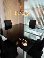 Glazen design tafel, Métal, 100 à 150 cm, 100 à 150 cm, Modern