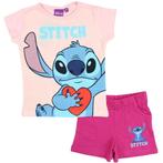 Lilo en Stitch Shortama Cerise - Maat 98-104-110-116, Kinderen en Baby's, Kinderkleding | Maat 98, Disney, Nacht- of Onderkleding